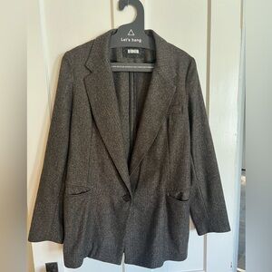 The Reformation oversized brown and black blazer